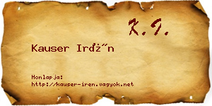 Kauser Irén névjegykártya